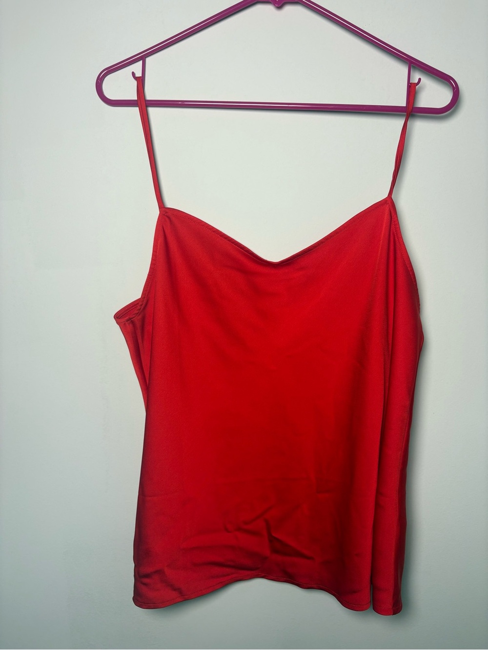 J. Crew Red Satin Spaghetti-Strap Camisole